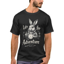 "Late for Adventure: Retro Rabbit T-Shirt Design"