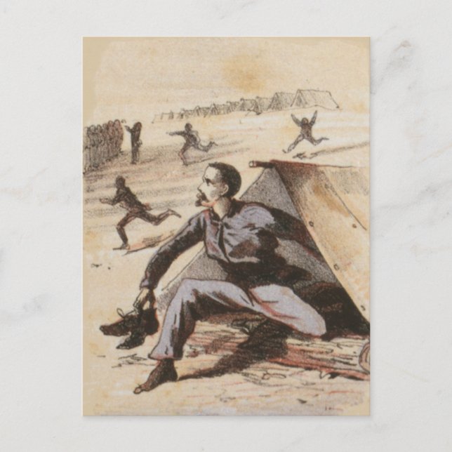 Late for Roll Call Civil War Life Postcard (Front)