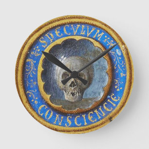 Late Medieval Manuscript Skull Round Clock