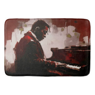 Late night bar pianist bath mat