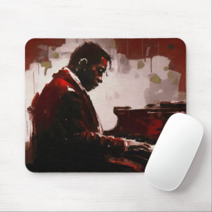 Late night bar pianist mouse pad