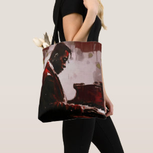 Late night bar pianist tote bag