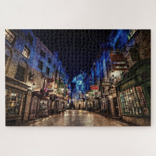 Late Night City Streets Jigsaw Puzzle