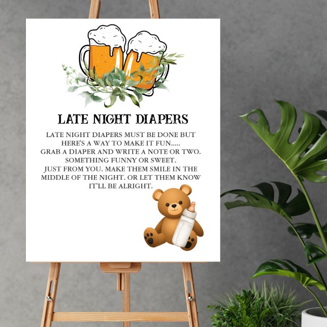 Late Night Diaper Game a baby is brewing theme Poster (Creator Uploaded)