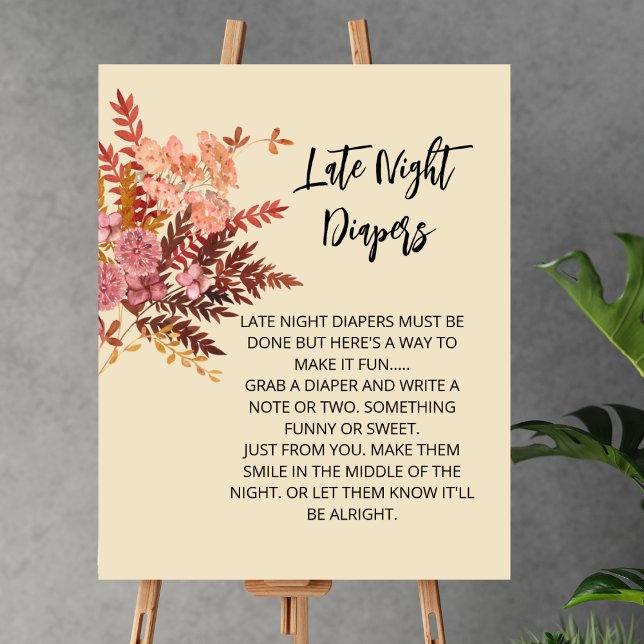 Late Night Diaper Game Boho Fall Rustic Brown  Poster (Creator Uploaded)