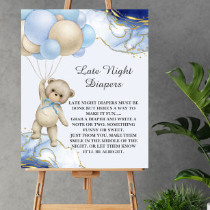 Late Night Diaper Game We can bearly wait  Poster