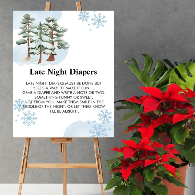 Late Night Diaper Game Winter Wonderland Snowflake Poster (Creator Uploaded)