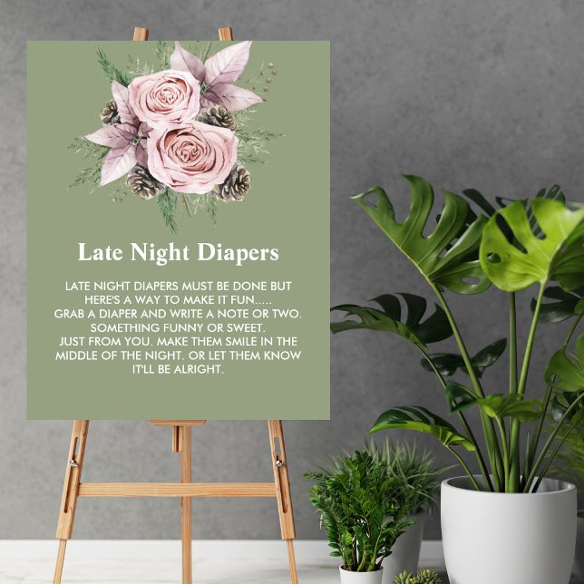 Late Night Diaper Winter baby in bloom  Poster (Creator Uploaded)