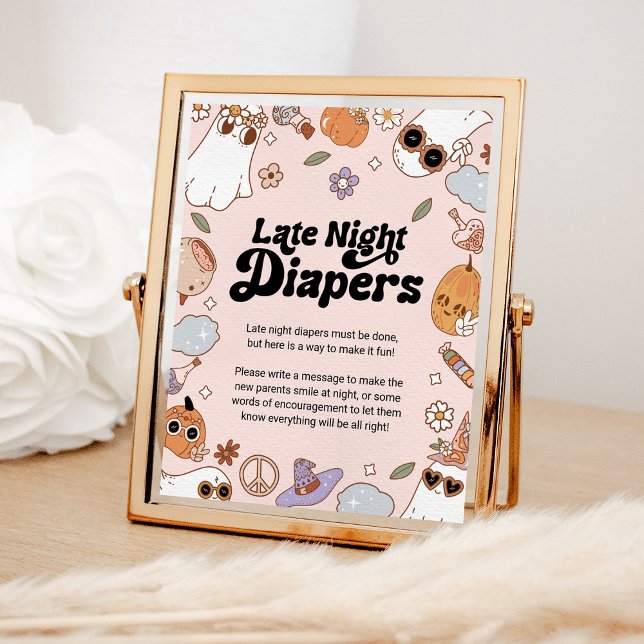 Late Night Diapers Halloween Ghost Baby Shower Poster (Creator Uploaded)