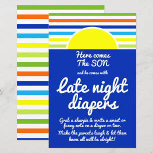 Late Night Diapers Here Comes the Son Baby Shower