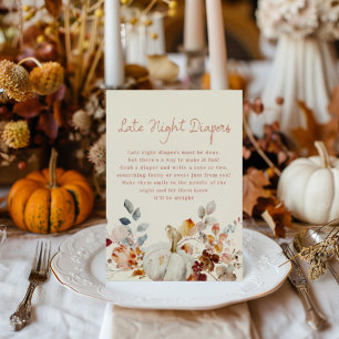 Late night Diapers Little pumpkin Baby Shower Sign
