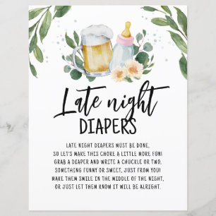 Late Night Diapers Sign Baby Is Brewing Greenery