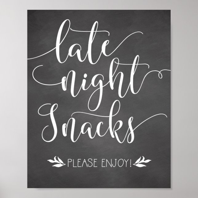 Late Night Snacks Favour Sign (Front)
