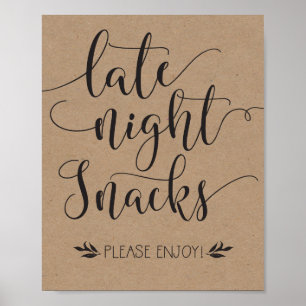 Late Night Snacks Favour Sign