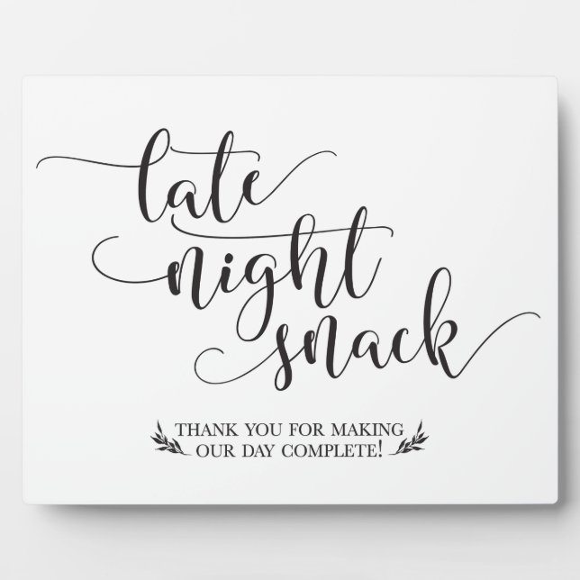 Late Night Snacks Favour Sign Plaque (Front)