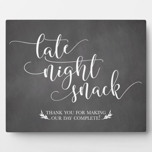 Late Night Snacks Favour Sign Plaque (Front)