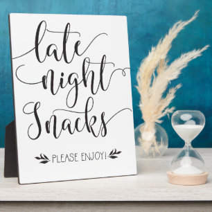 Late Night Snacks Favour Sign Plaque