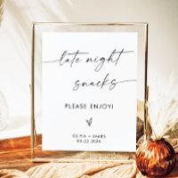Late Night Snacks Wedding Sign, Wedding Snack Bar
