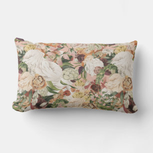 Late Season Floral Blush Lumbar Pillow