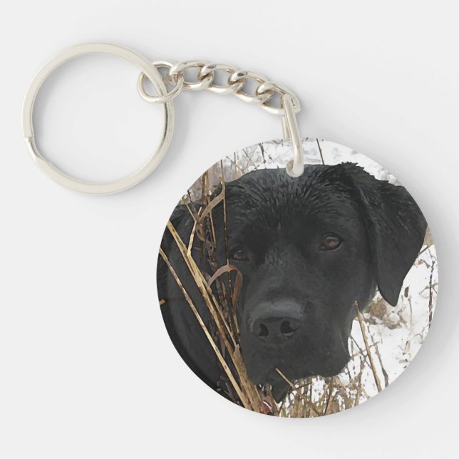 Late Season Hunt - Black Lab - Labrador Keychain (Front)