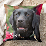 Late Season Hunt - Black Lab - Labrador Throw Pillow<br><div class="desc">A handsome Black Labrador Retriever enjoying a winter day in the snowy fields . 

Late Season Hunt - Original Artwork by Judy Burrows @ Black Dog Art</div>