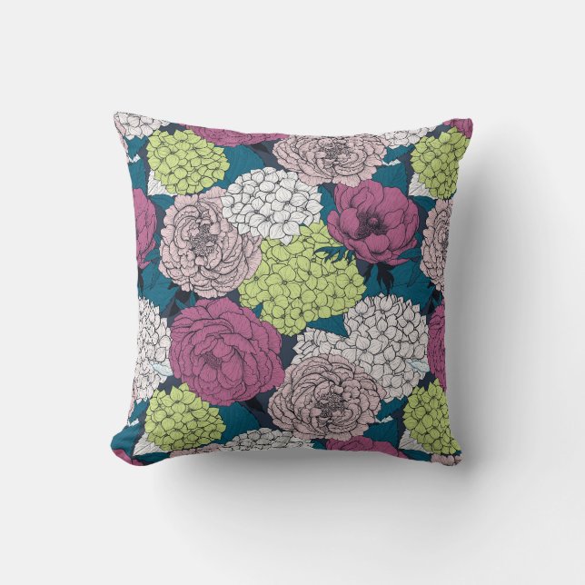 Late spring garden throw pillow (Front)
