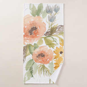 Late Summer Flowers I Bath Towel