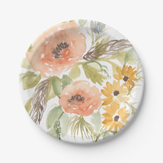 Late Summer Flowers I Paper Plate (Front)
