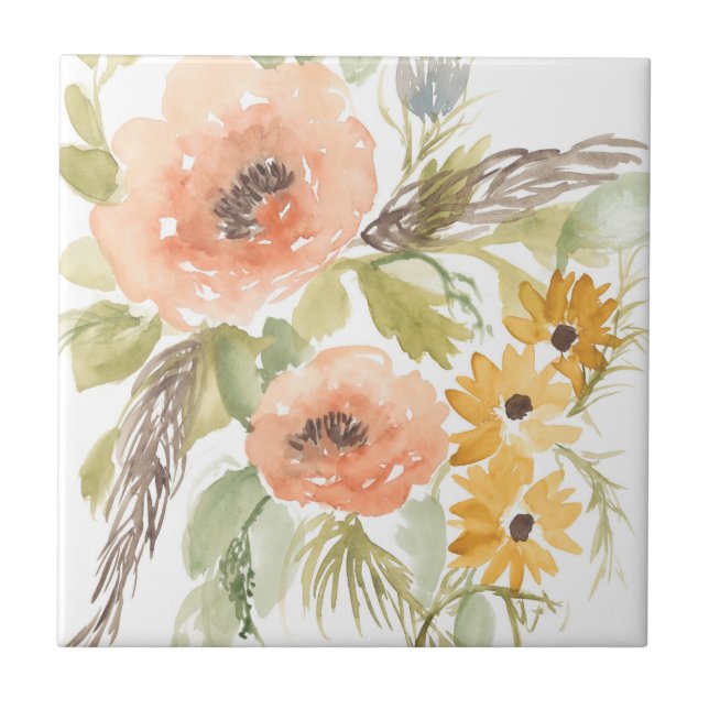 Late Summer Flowers I Tile (Front)