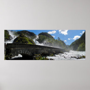 Latefossen waterfall in Norway poster
