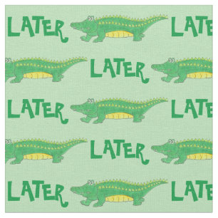 Later Gator Green Yellow Alligator Crocodile Croc Fabric