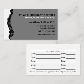 Lateral Spine Chiropractor Multiple Appointment Card