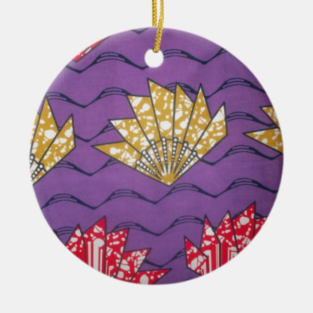 Latest Africa Wavy Traditional Fashion Pattern Art Ceramic Ornament (Front)