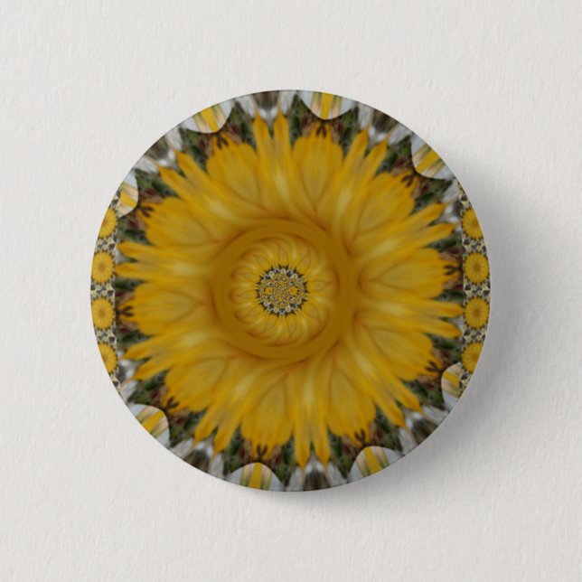 Latest African Traditional Sun Flower Art Print 2 Inch Round Button (Front)