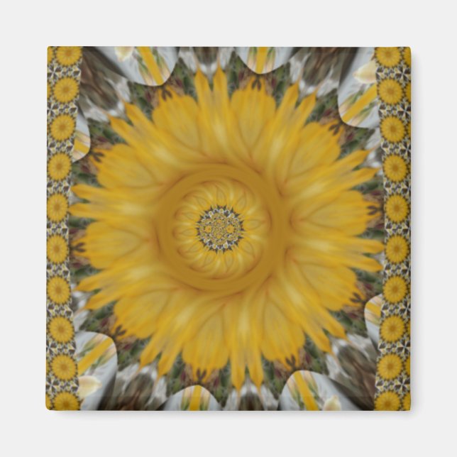Latest African Traditional Sun Flower Pattern Desi Magnet (Front)
