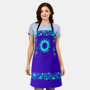 Latest Christime time elegant  blue week floral   Apron
