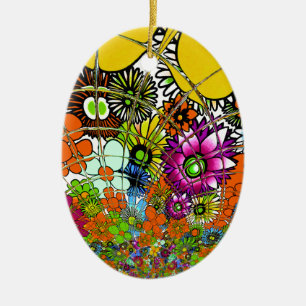 Latest Colourful Amazing Floral Pattern Design Art Ceramic Ornament