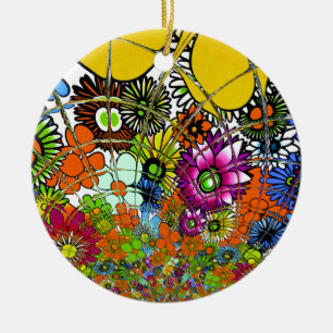 Latest Colourful Amazing Floral Pattern Design Art Ceramic Ornament