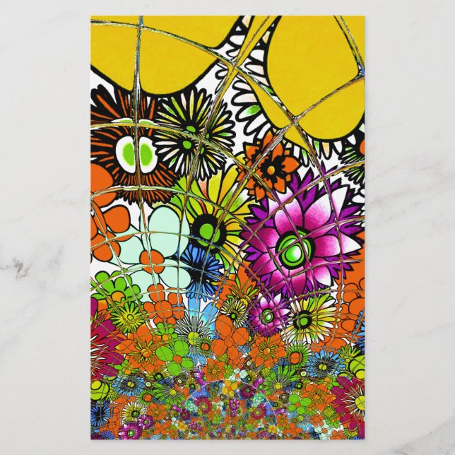 Latest Colourful Amazing Floral Pattern Design Art Stationery (Front)