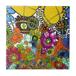 Latest Colourful Amazing Floral Pattern Design Art Tile