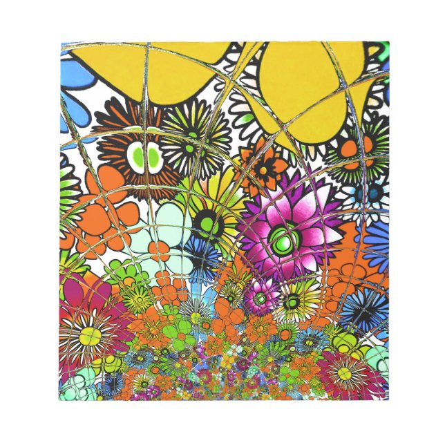Latest colourful amazing floral pattern design notepad (Front)