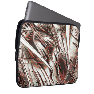 Latest digital image recycling, red brown to beige laptop sleeve