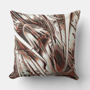 Latest digital image recycling, red brown to beige throw pillow