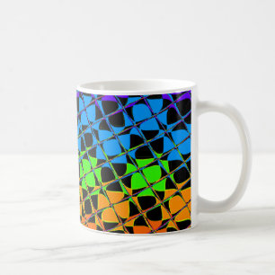 Latest Edgy Colourful Chequered Rainbow Pattern   Coffee Mug