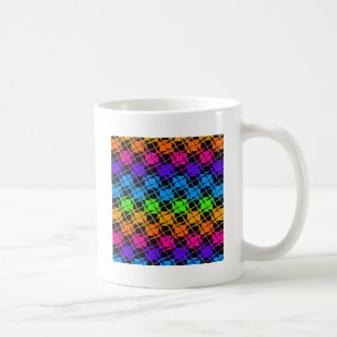 Latest Edgy Colourful Chequered Rainbow Pattern   Coffee Mug