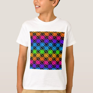 Latest Edgy Colourful Chequered Rainbow Pattern   T-Shirt