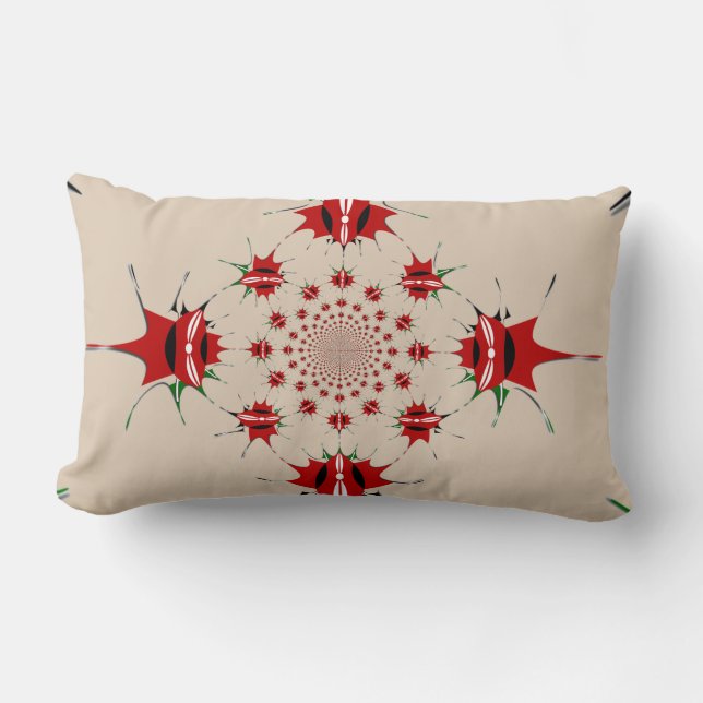 Latest inspired colourful  pattern art design  lumbar pillow (Front)