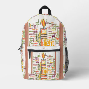 Latest Light Text Art cute candle Flame inspired Printed Backpack