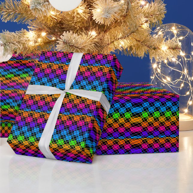 Latest lovely colourful reflection rainbow design wrapping paper (Holidays)