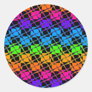 Latest lovely edgy colourful happy reflection desi classic round sticker
